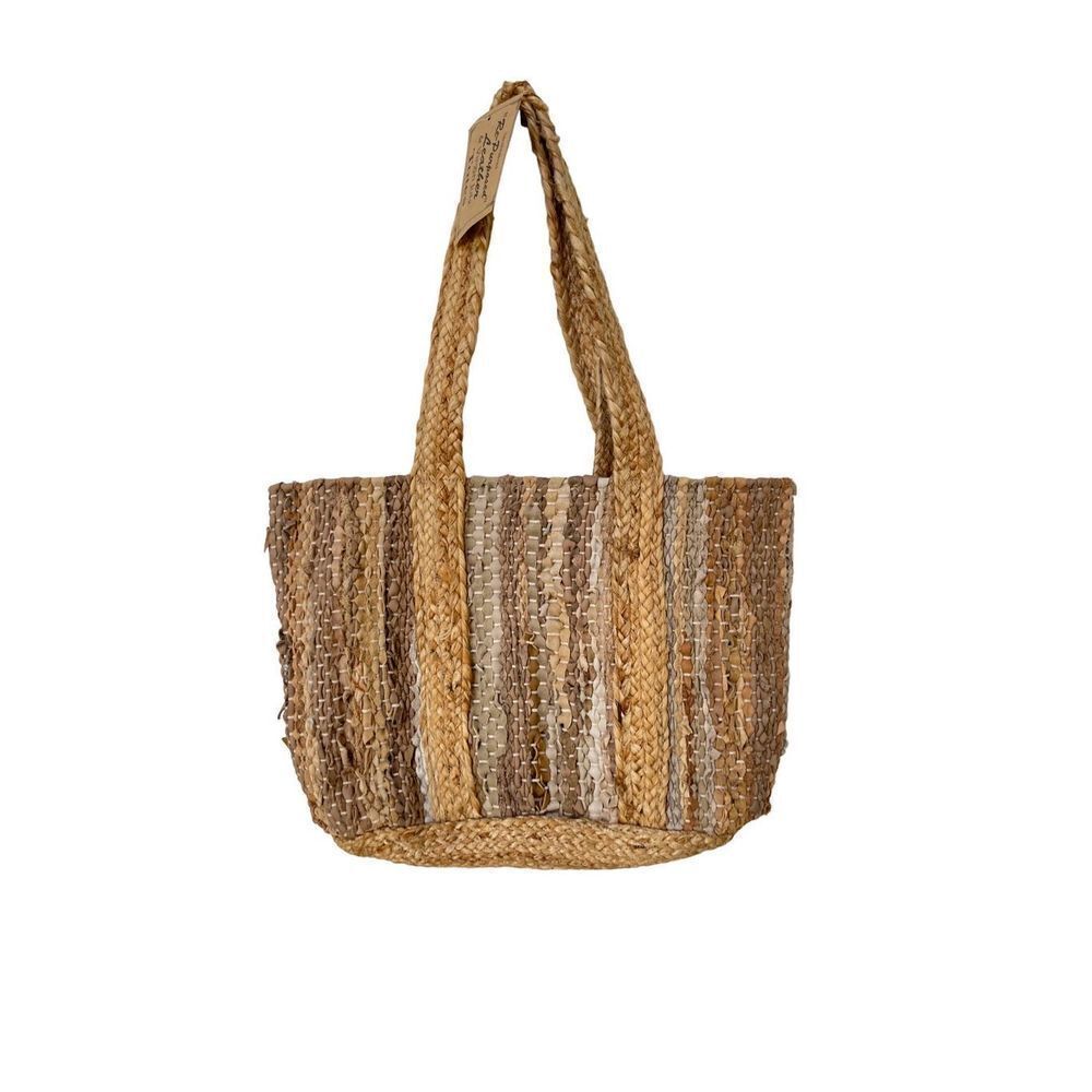 NWT Handwoven Recycled Leather & Virgin Jute Everyday Tote - Picture 6 of 13